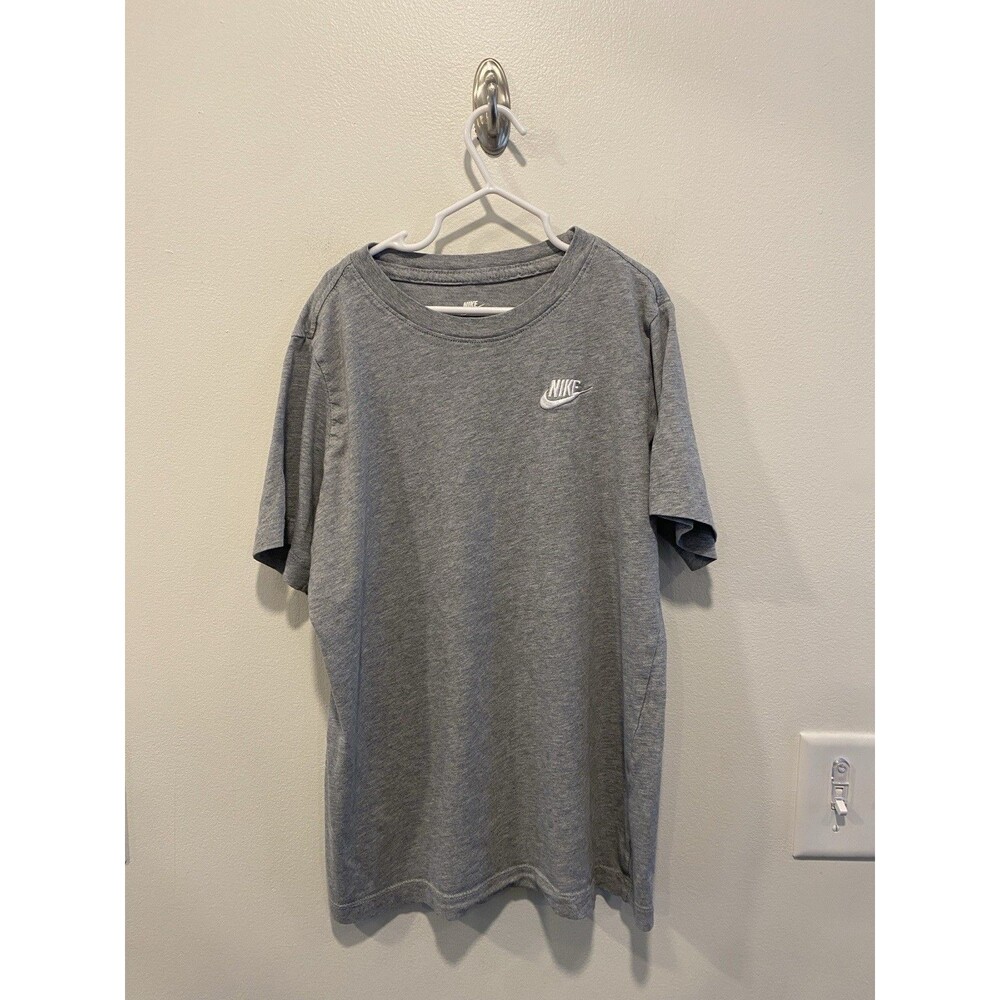 Nike Kids' Sportswear Embroidered Futura Tee Shirt Size Large Gray